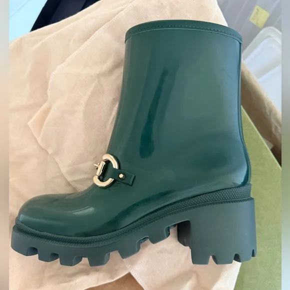 NWT Gucci Green Rain Boots